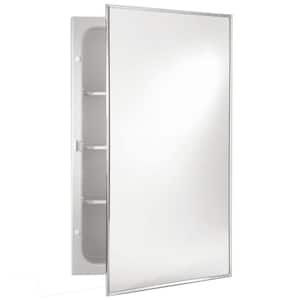 Styleline 16 in. W x 20 in. H x 3.75 in. D Recessed Medicine Cabinet in Stainless Steel