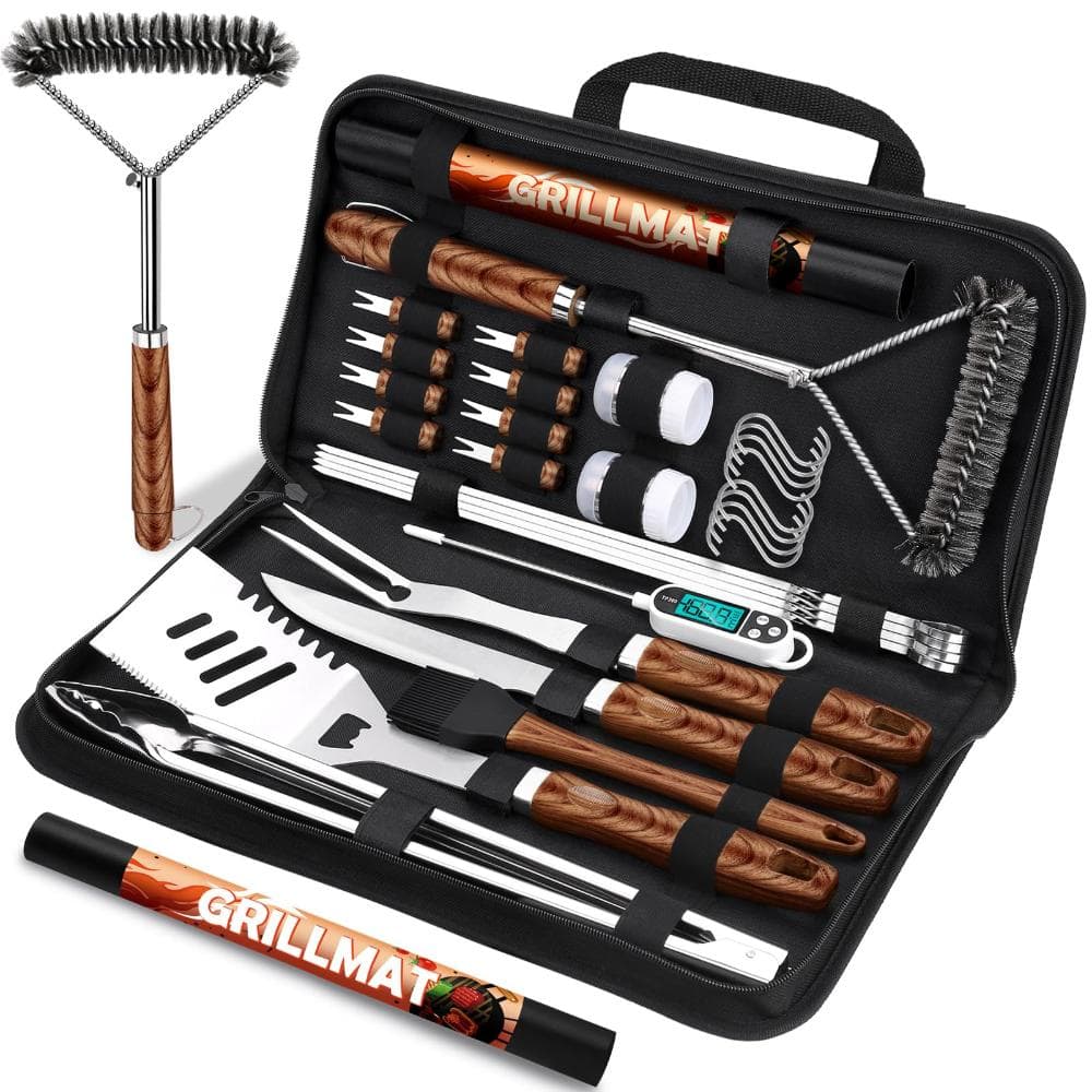 31-Piece Stainless Steel BBQ Grill Tool Set Heavy Duty Brown price history on PriceWatchPro