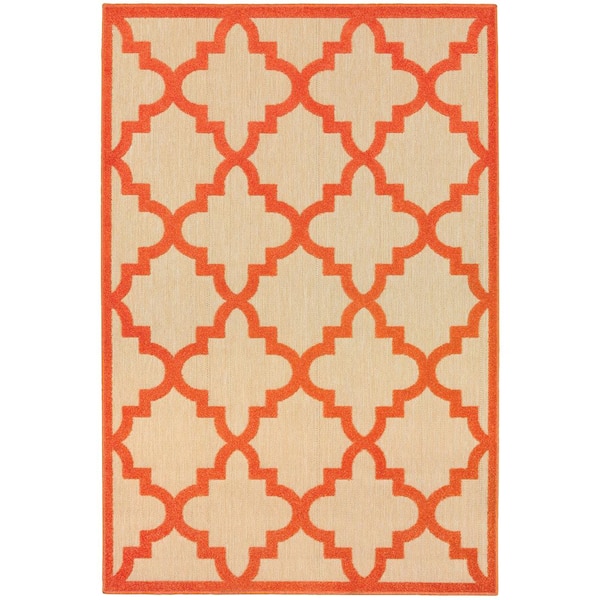 Marina Orange 7 ft. x 10 ft. Outdoor Patio Area Rug