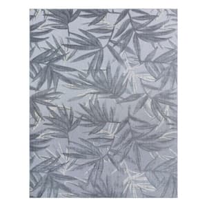Fosel Bumba Gray 5 ft. x 7 ft. Floral Indoor/Outdoor Area Rug