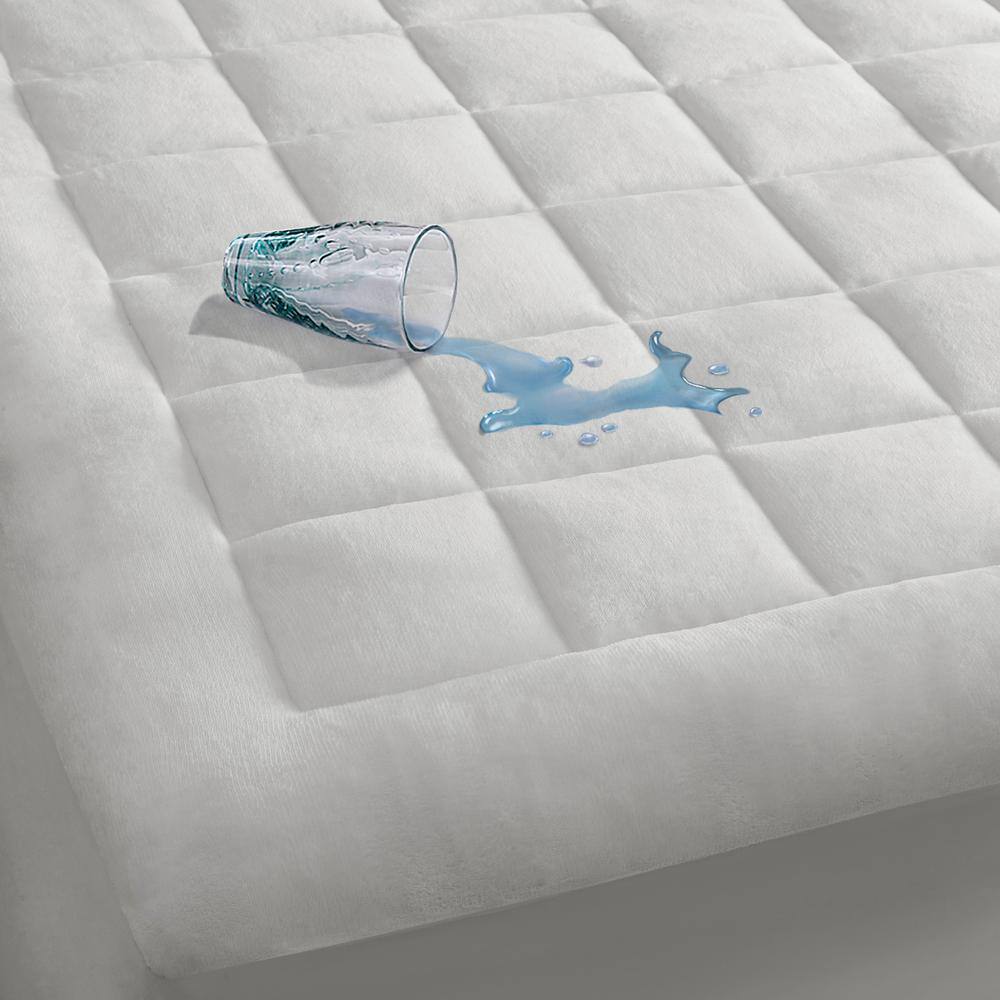 King Gray Plush Down Alternative Waterproof Mattress Protector