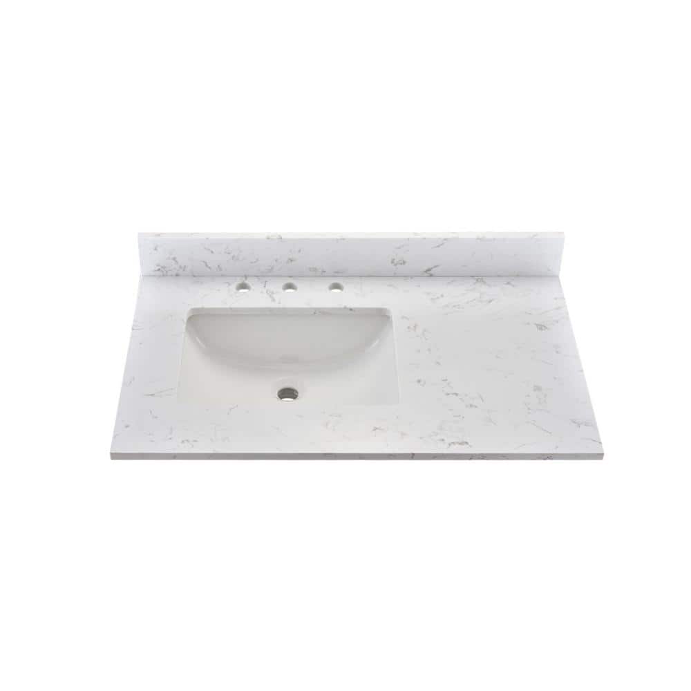 PROOX 36 in. W x 22 in. D Engineered Stone Composite Vanity Top in ...