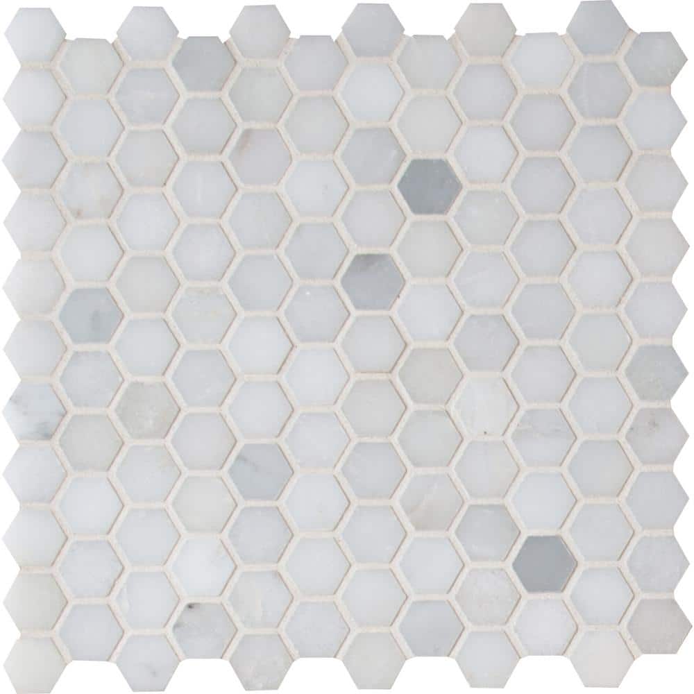 Take Home Sample - Aline Carrara Hexagon 6 in. x 6 in. Honed Marble Wall Tile price history on PriceWatchPro