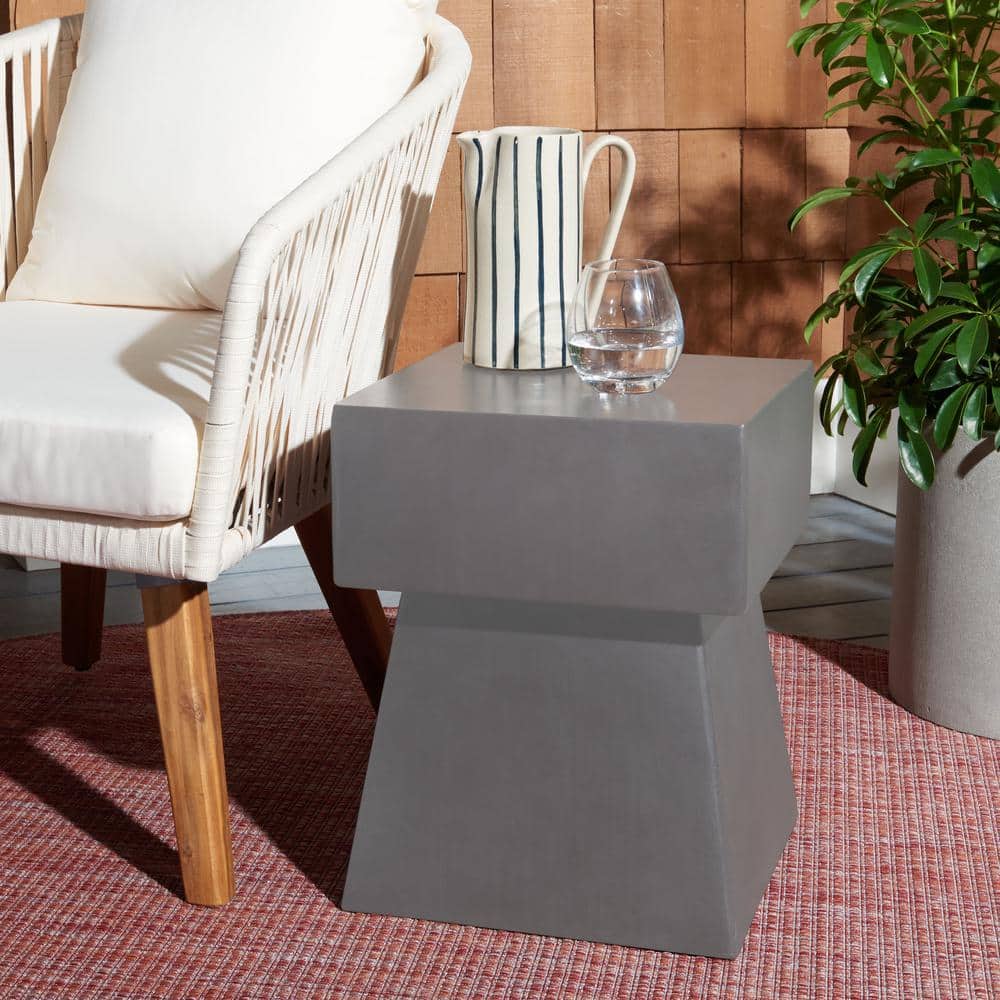 Zen Mushroom Dark Grey Concrete Square Accent Table