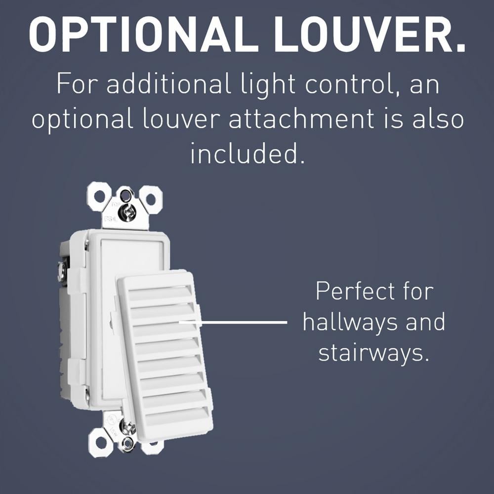 White Thermoplastic LED Night Light Outlet with Polycarbonate Wall Plate