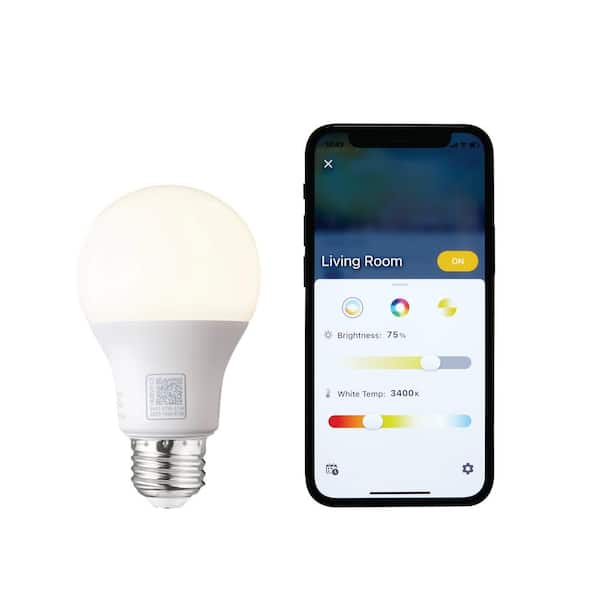 EcoSmart 60-Watt Equivalent Smart A19 Color Changing CEC LED Light Bulb  with Voice Control (1-Bulb) Powered by Hubspace 11A19060WRGBWH1 - The Home  Depot