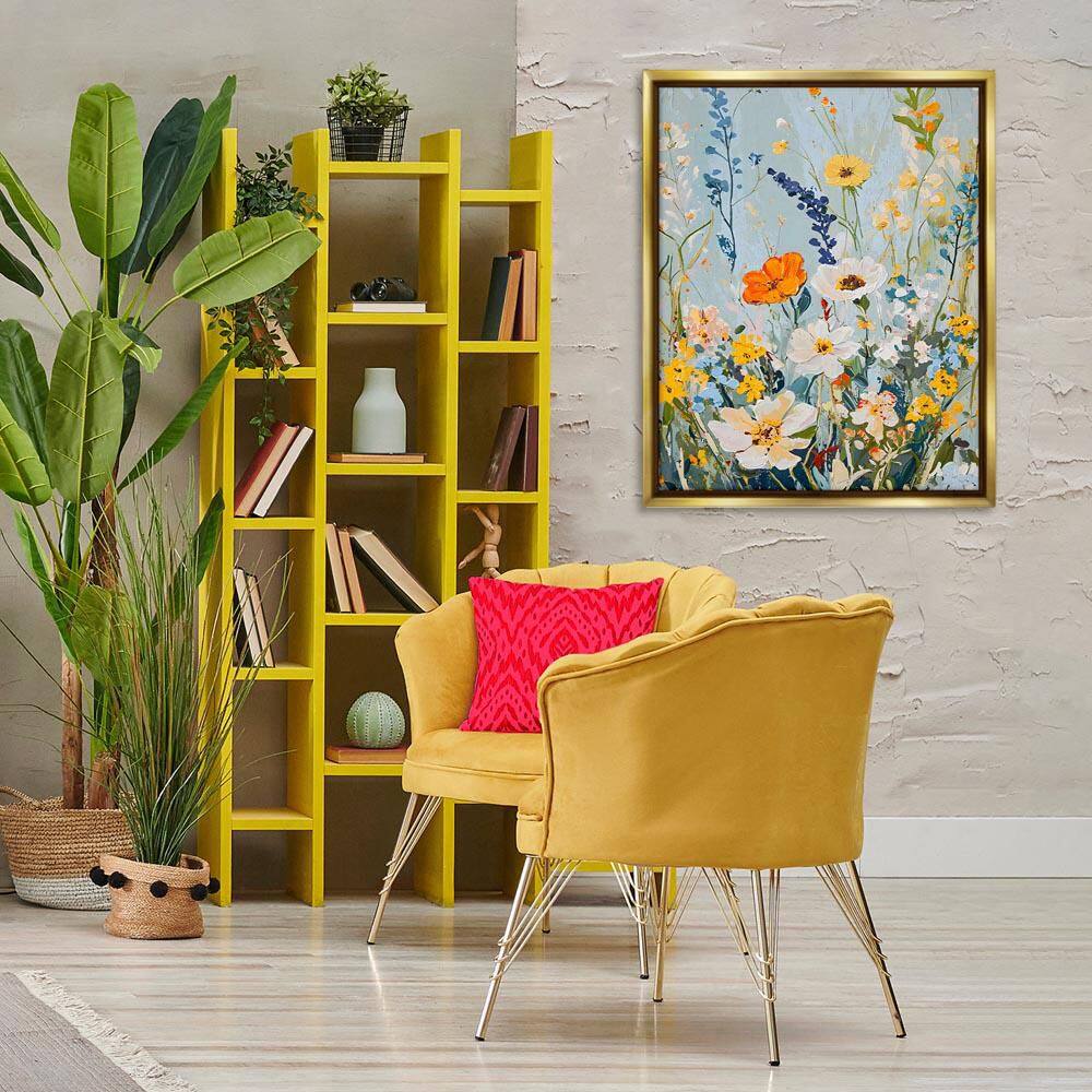 Warm Toned Flowers by Franklyn Gregory Gold Floater Frame Nature Graphic Art Print 31 in. x 25 in. price history on PriceWatchPro