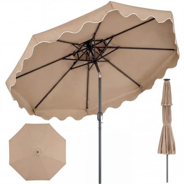 9 ft. Outdoor Patio Umbrella with Tilt Adjustment and Crank in Coffee