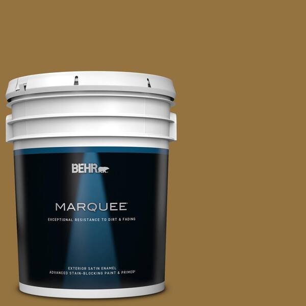 BEHR MARQUEE 5 gal. #330D-7 Sconce Gold Satin Enamel Exterior Paint & Primer