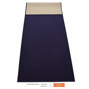 Rubber Collection Solid Navy Blue 36 in. Width x Your Choice Length Custom Size Runner Rug