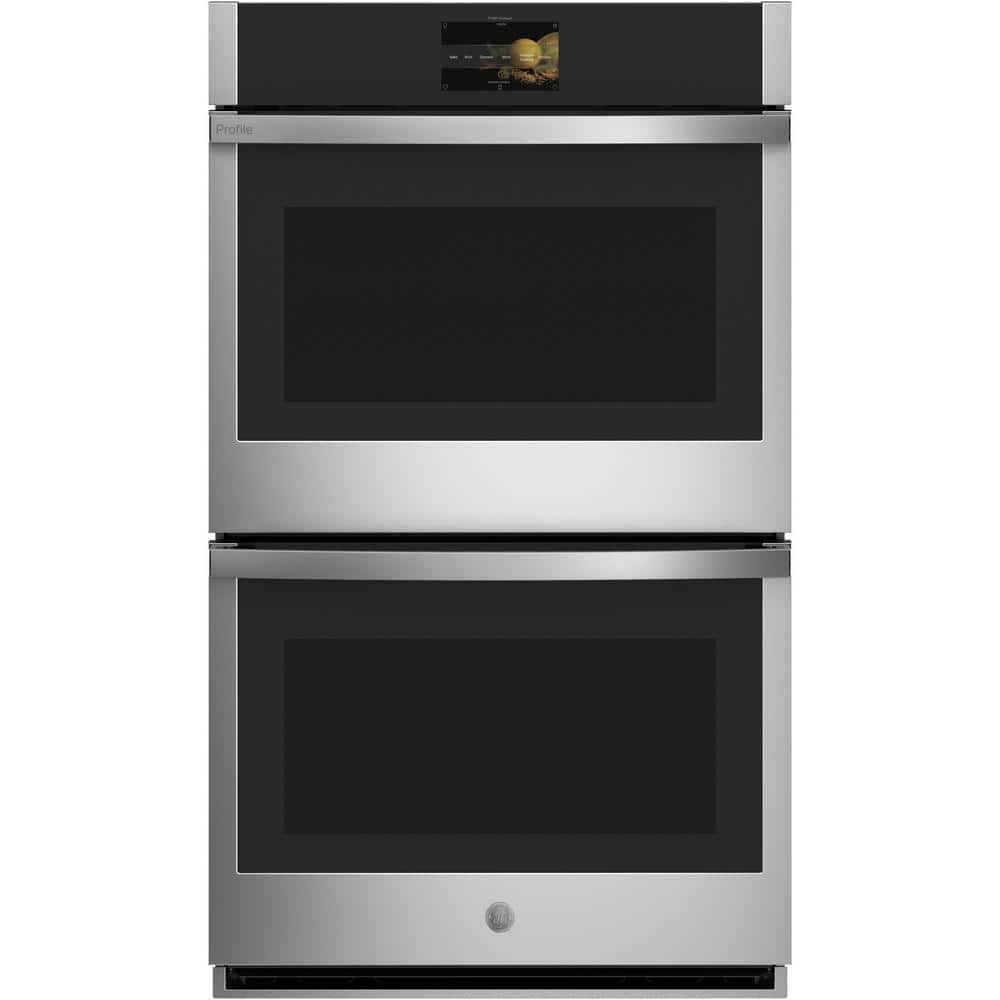 GE Profile 30 in. Smart Double Electric Wall Oven in Stainless Steel with Convection Cooking, Silver