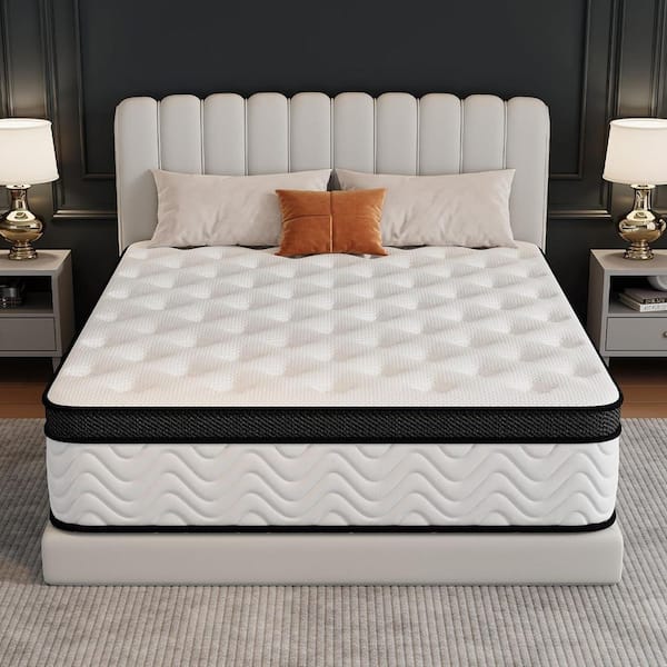 Queen Medium Memory Foam 12 in. Bed-in-a-Box Hybrid Mattress Set with Independent Pocket Coil, 100-Night Trial
