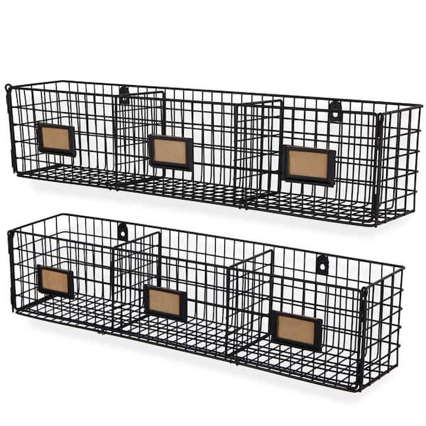 Unbranded 2-pcs Hanging File Folders Office Desk Organizer Wall Mount Wire Basket Storage Magazine Holder