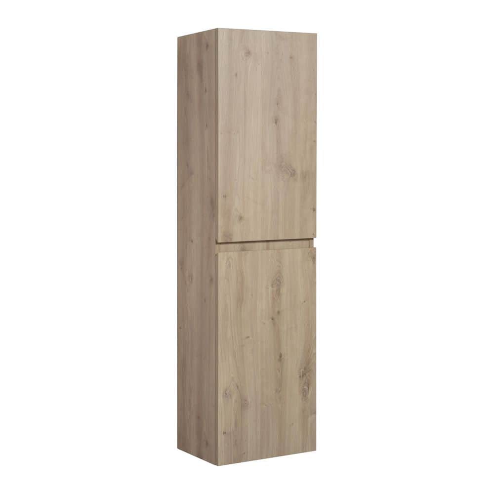 16 in. W x 12 in. D x 59 in. H Bathroom Storage Wall Cabinet in Oak price history on PriceWatchPro