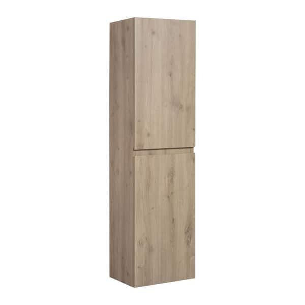16 in. W x 12 in. D x 59 in. H Bathroom Storage Wall Cabinet in Oak