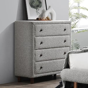Cleo Gray Boucle 4 33.07 in. Chest of Drawers