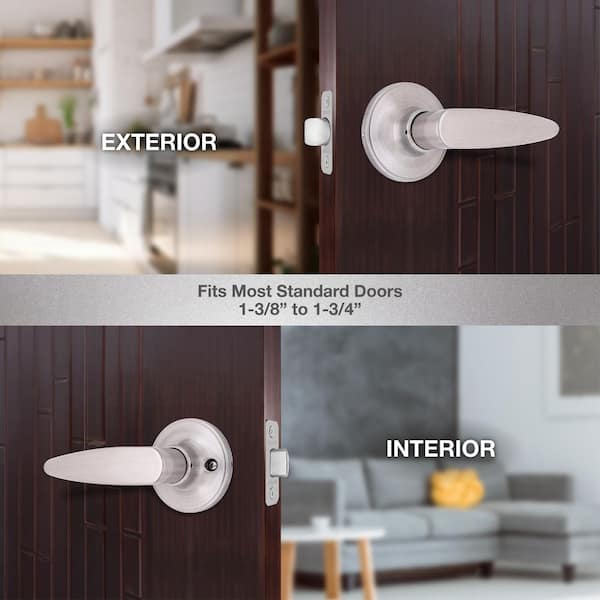 Defiant Straight Satin Nickel Hall/Closet Door Lever (6-Pack