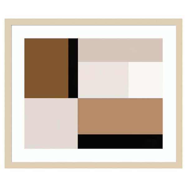 Amanti Art Neutral Centerpoint I by June Erica Vess 25 in. W x 21 in. H. Wood Framed Wall Art Print Framed in Brown