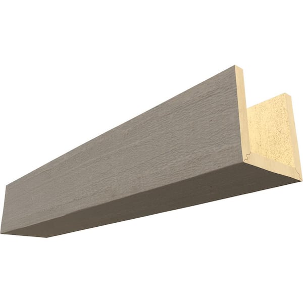 Ekena Millwork Endurathane 8 in. H x 10 in. W x 14 ft. L Rough Cedar Seashell Faux Wood Beam