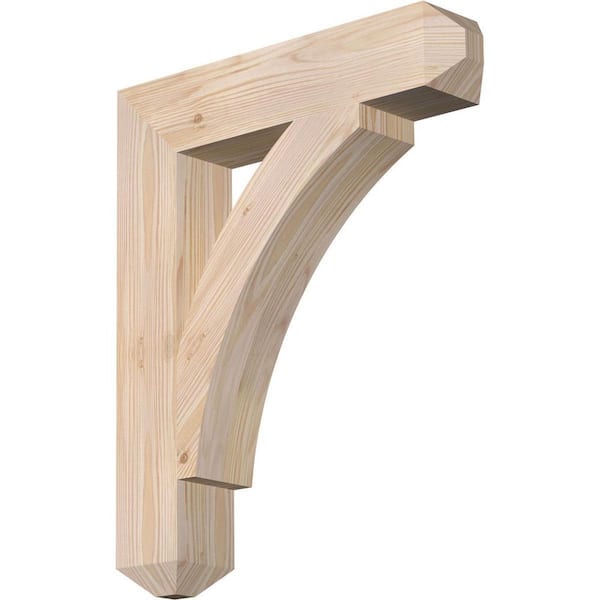 Ekena Millwork 3.5 in. x 22 in. x 18 in. Douglas Fir Thorton Craftsman Smooth Bracket