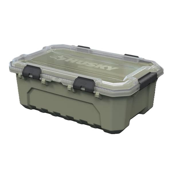 Husky 12 Gal. Professional Heavy Duty Waterproof Stackable Plastic ...