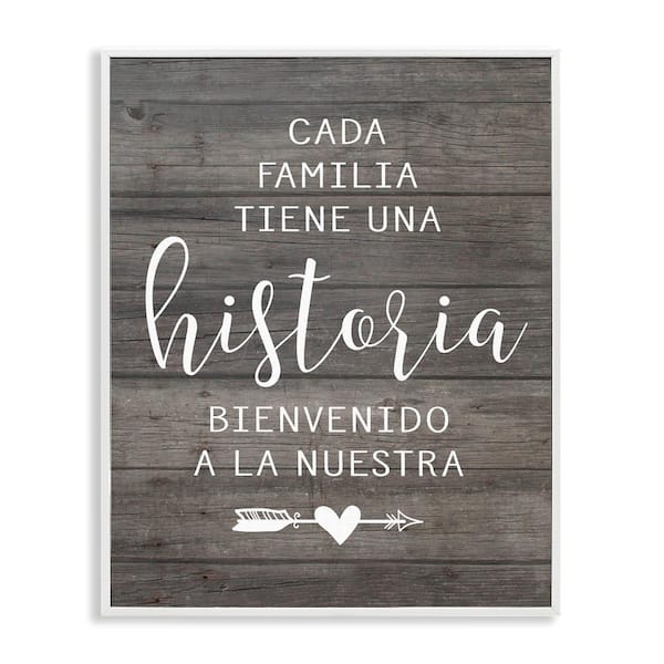 Stupell Industries Family History Translation by Lettered and Lined White Framed Typography Giclee Art Print 30 in. x 24 in.