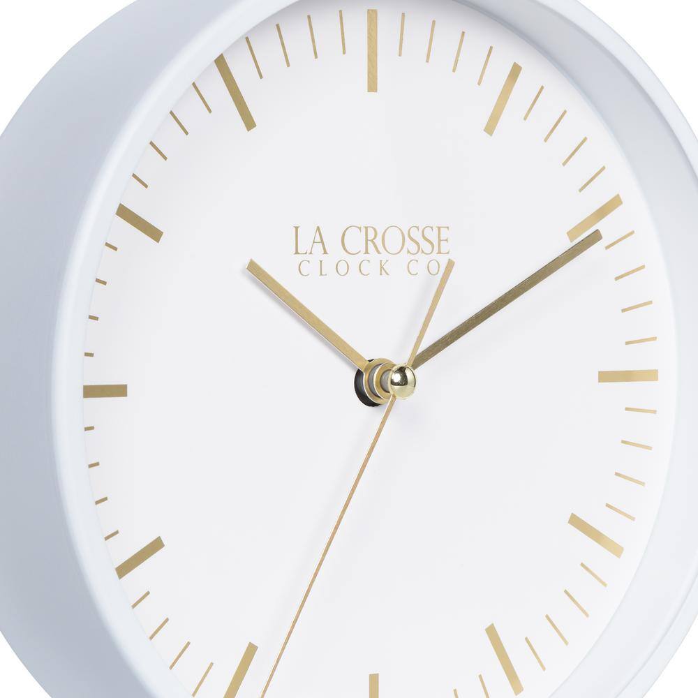Etta 6-Inch White Metal Silent Quartz Wall/Table Clock