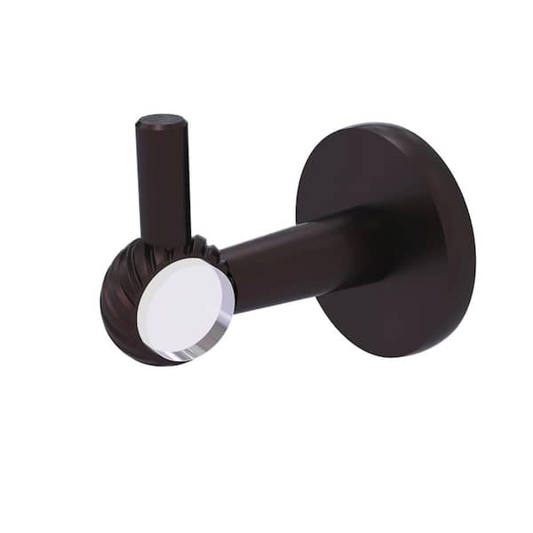 Allied Brass Clearview Collection J-Hook Robe/Towel Hook with Twisted Accents in Antique Bronze