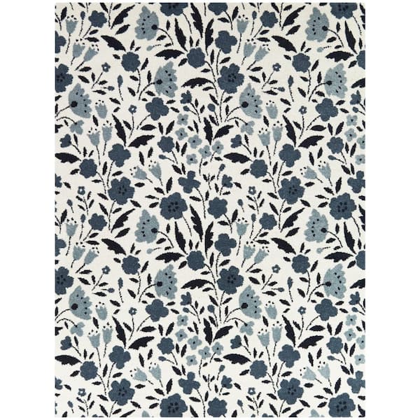 Kelsey Cream 8 ft. x 10 ft. Floral Area Rug