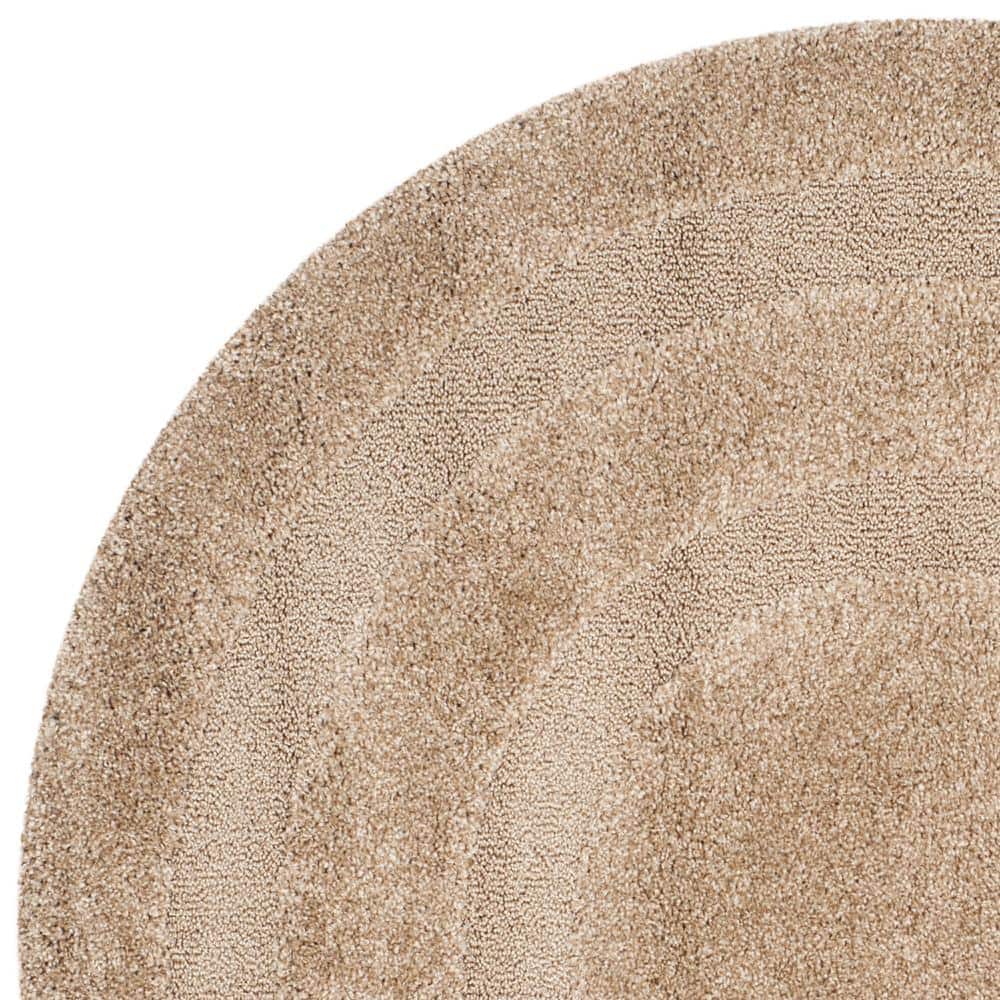 Beige Braided Handwoven Round Synthetic Area Rug