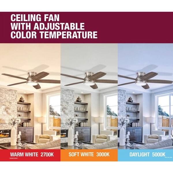 Hampton Bay Mena 54 in. White Color Changing Integrated LED Hampton Bay Mena 54 in. White Color Changing Integrated LED