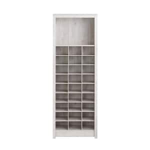 72.5 in. H x 26 in. W x 13 in. D Washed White Rustic Ridge Shoe Storage Cabinet