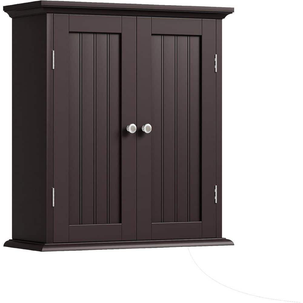 21.1 in. W x 24 in. H Wood Rectangular Espresso Wall Mount Medicine Cabinet without Mirror price history on PriceWatchPro