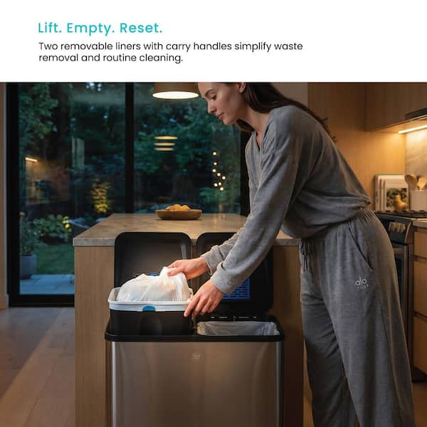 Home Zone Living 21 Gal. Large Stainless Steel Dual Compartment