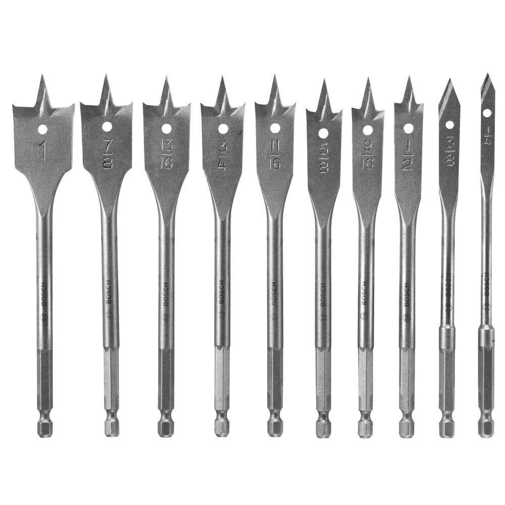 Bosch Chisel Point Spade Drill Bit Set 10 Piece SB0010 The