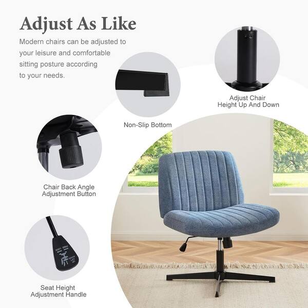 FENBAO Fabric Padded Height Adjustable Wide Seat Ergonomic