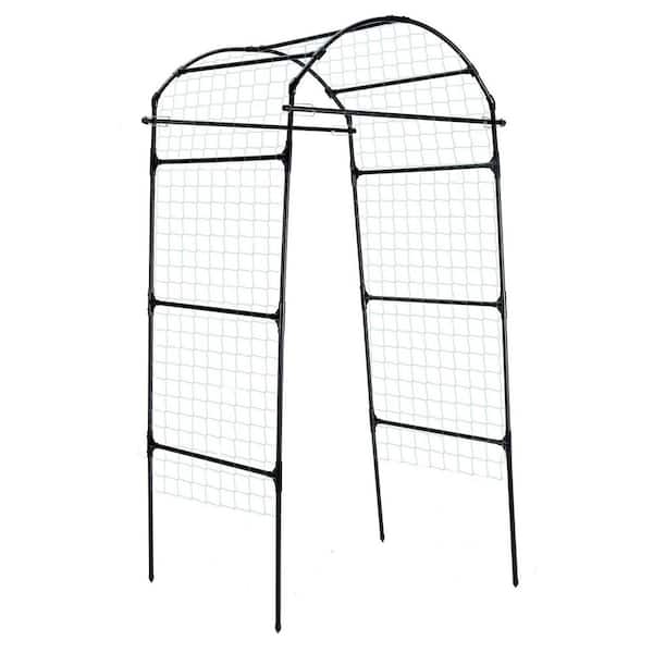 82 Inch Metal Arch Trellis Outdoor Garden Vertical Support for Climbing Plants Flowers Cucumbers Tomatoes