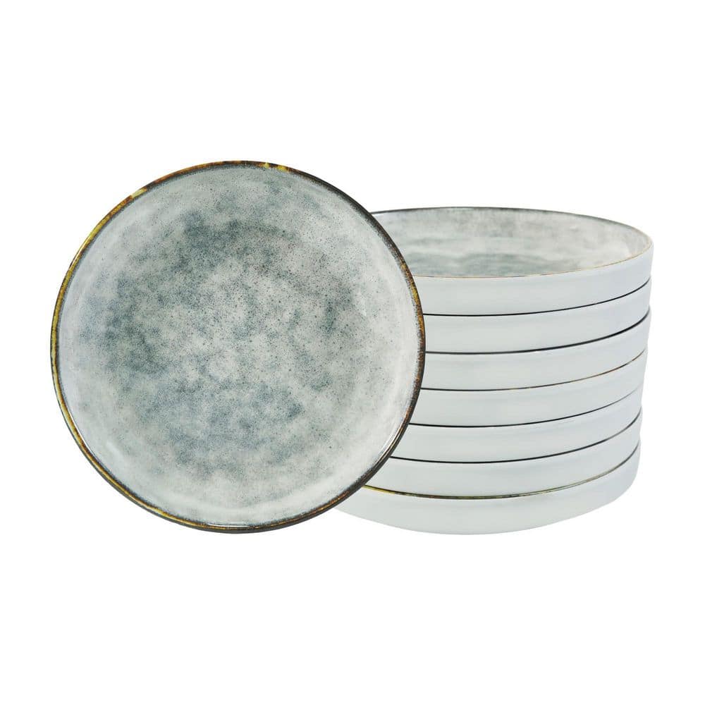 Set of 8 7-Inch Round Grey Melamine Plates Lightweight Unbreakable BPA-Free Dishwasher Safe Dinner Salad price history on PriceWatchPro