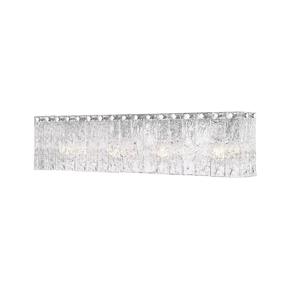 Glacier 31.25 in. 4 Light Chrome Vanity Light with Clear Glass Shades
