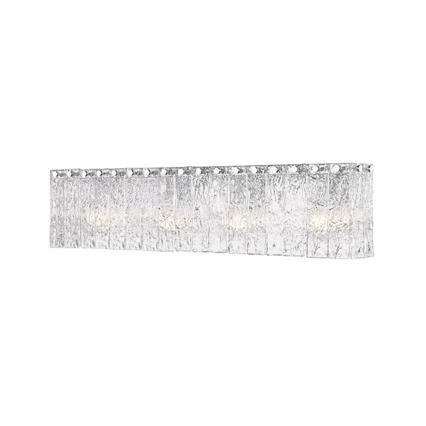 Glacier 31.25 in. 4 Light Chrome Vanity Light with Clear Glass Shades