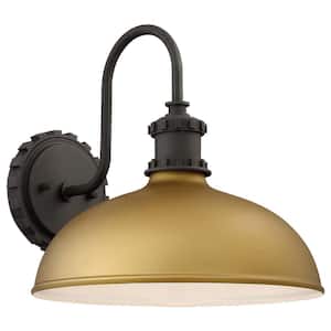 Escudilla Collection 1-Light Painted Honey Gold Outdoor Wall Lantern Sconce