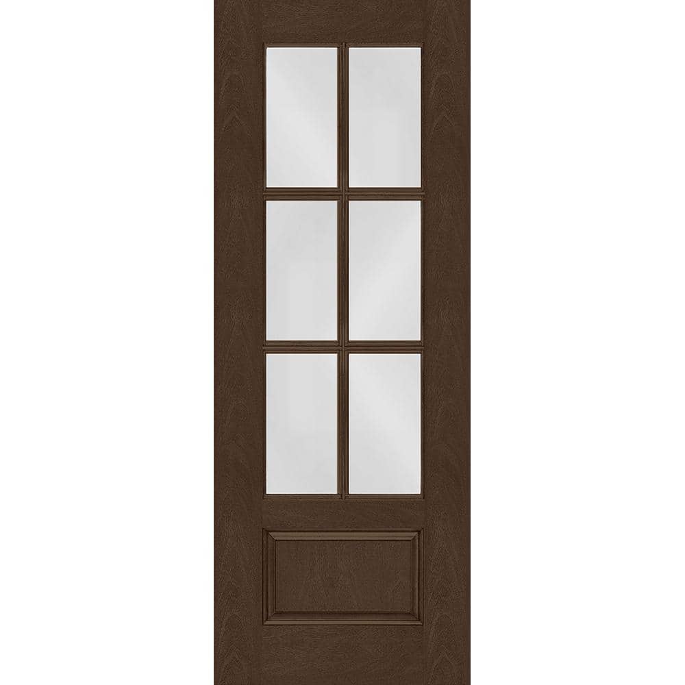 Regency 36 in. x 96 in. Universal Handing 3/4-6 Lite Clear Glass Hickory Stain Fiberglass Front Door Slab price history on PriceWatchPro