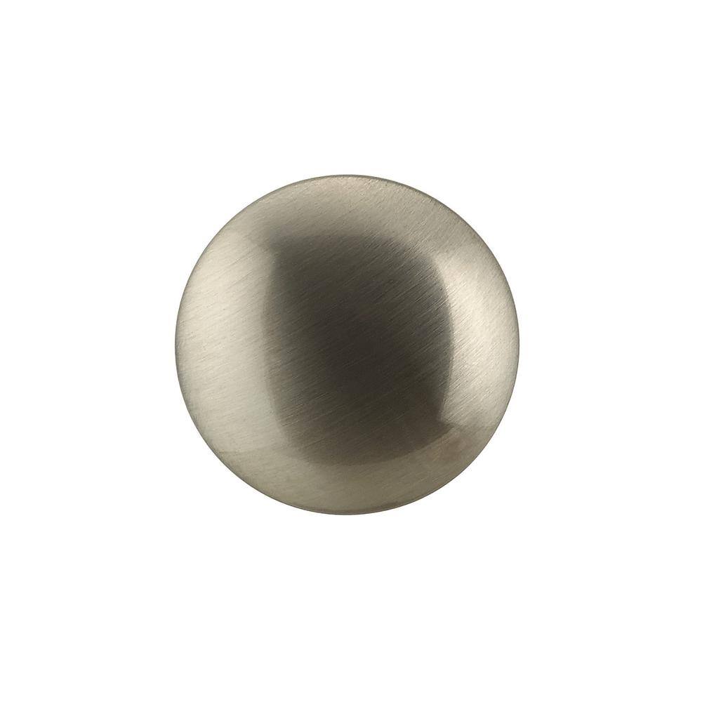 Brushed Nickel Round Cabinet Knob with Mounting Hardware