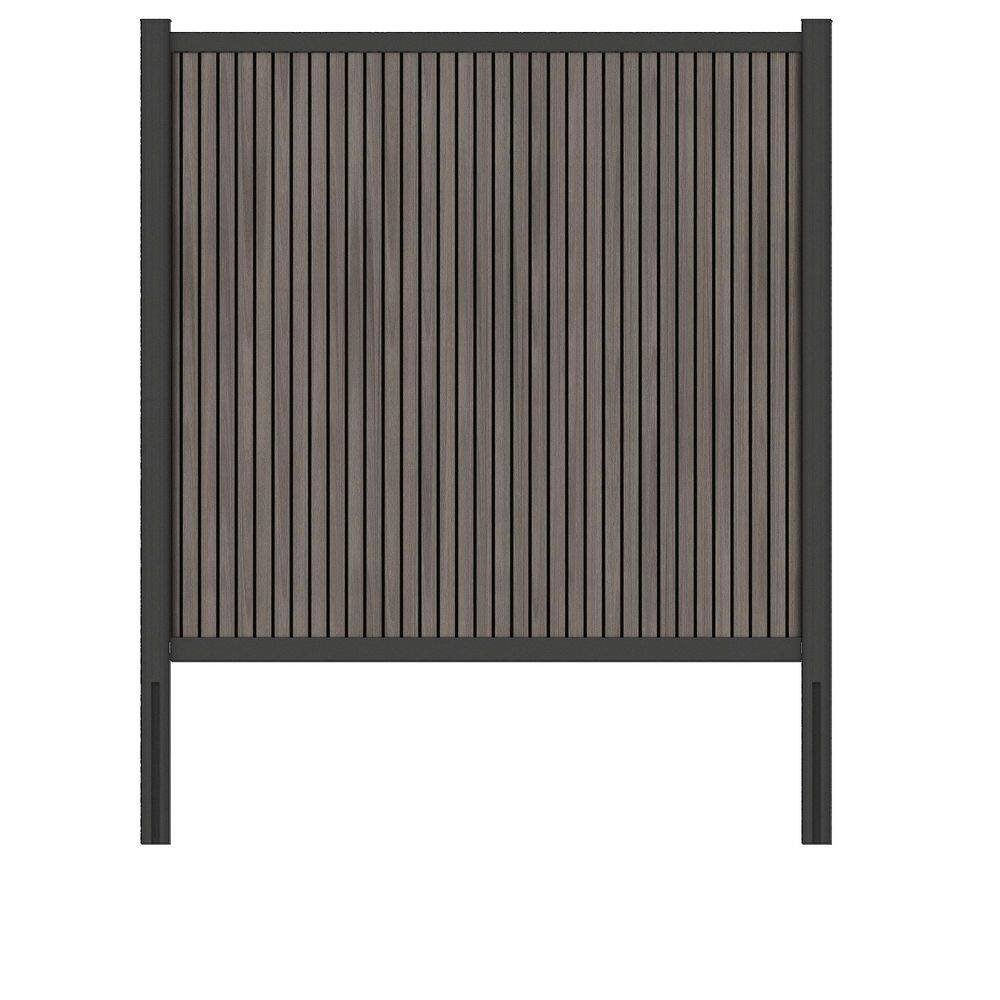 UltraEasy 6 ft. x 6 ft. Argentinian Silver Gray Composite European Style Vertical Fence Panel Kit with Black Frame price history on PriceWatchPro