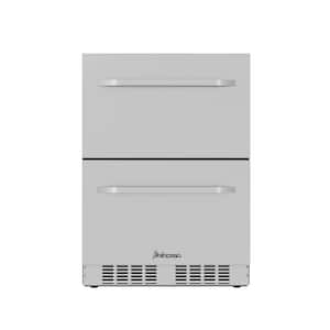 5.1 cu.ft 24 in. Built-in Undercounter Double Drawer Refrigerator in Stainless Steel