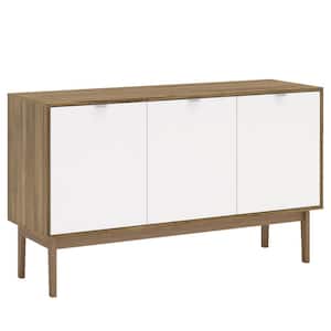Sienna Walnut and White Sideboard with 3-Doors