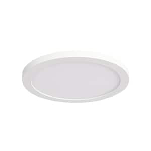12 in. White Flush Mount with Plastic Shade and Integrated LED light