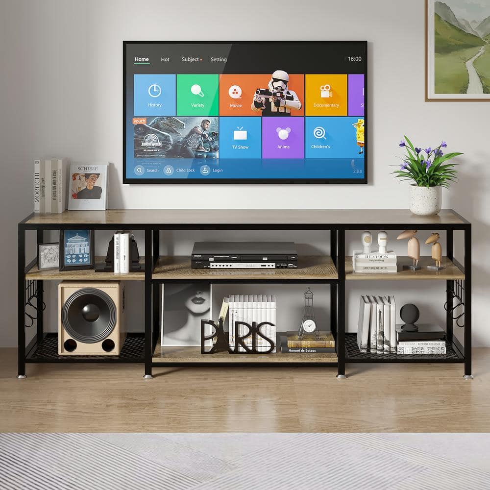 VECELO Industrial Entertainment Center for TVs up to 75 in