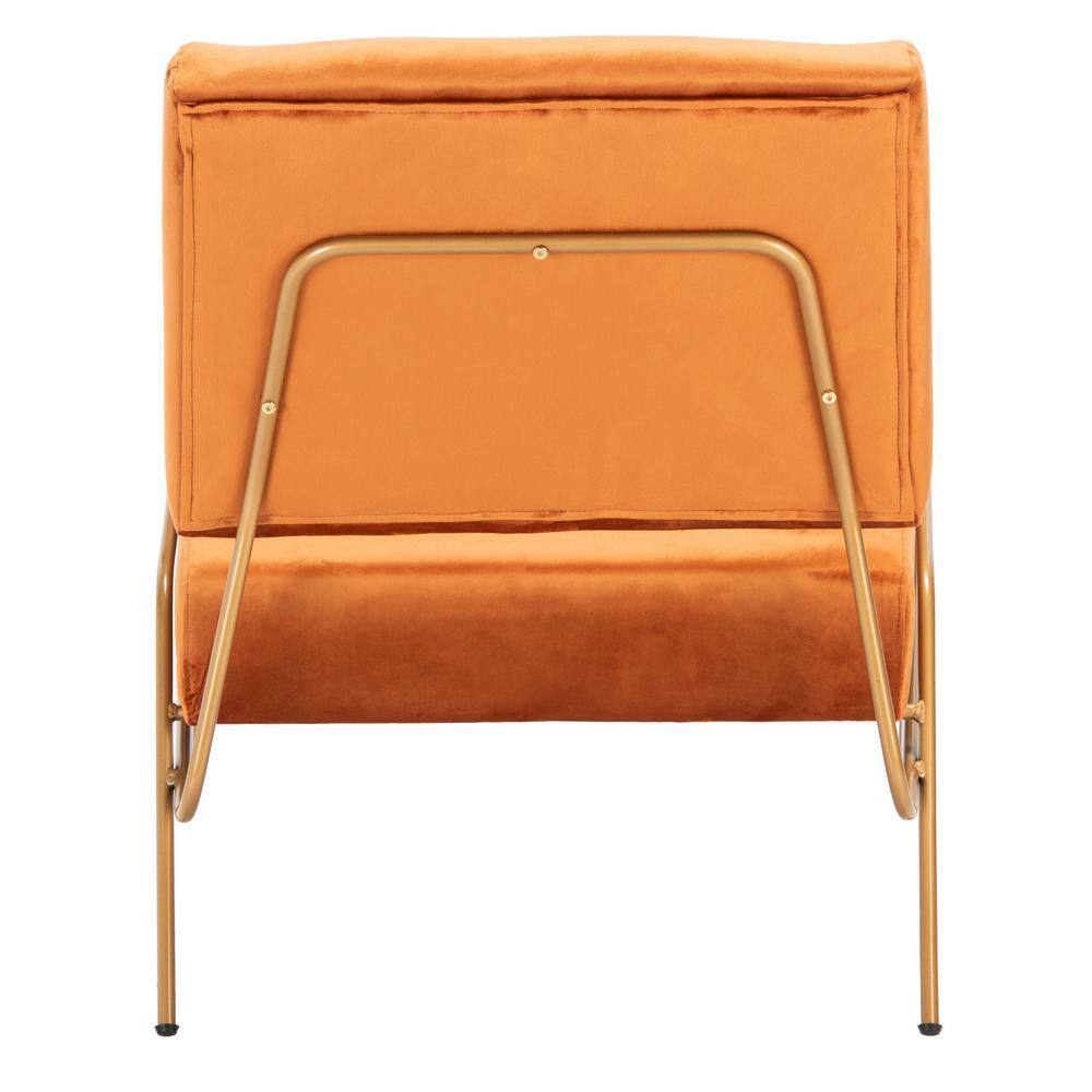 Sienna Brown Velvet and Metal Accent Chair