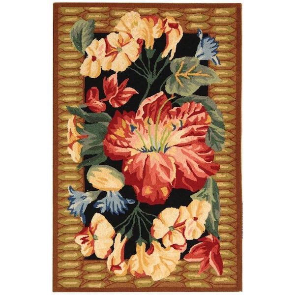 SAFAVIEH Chelsea Black/Brown Doormat 3 ft. x 4 ft. Border Area Rug